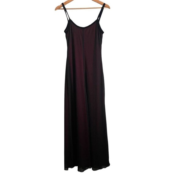 Vintage 90s Y2K Mesh Prom Maxi Dress Size S Velvet Burnout Formal Whimsigoth - Picture 2 of 11